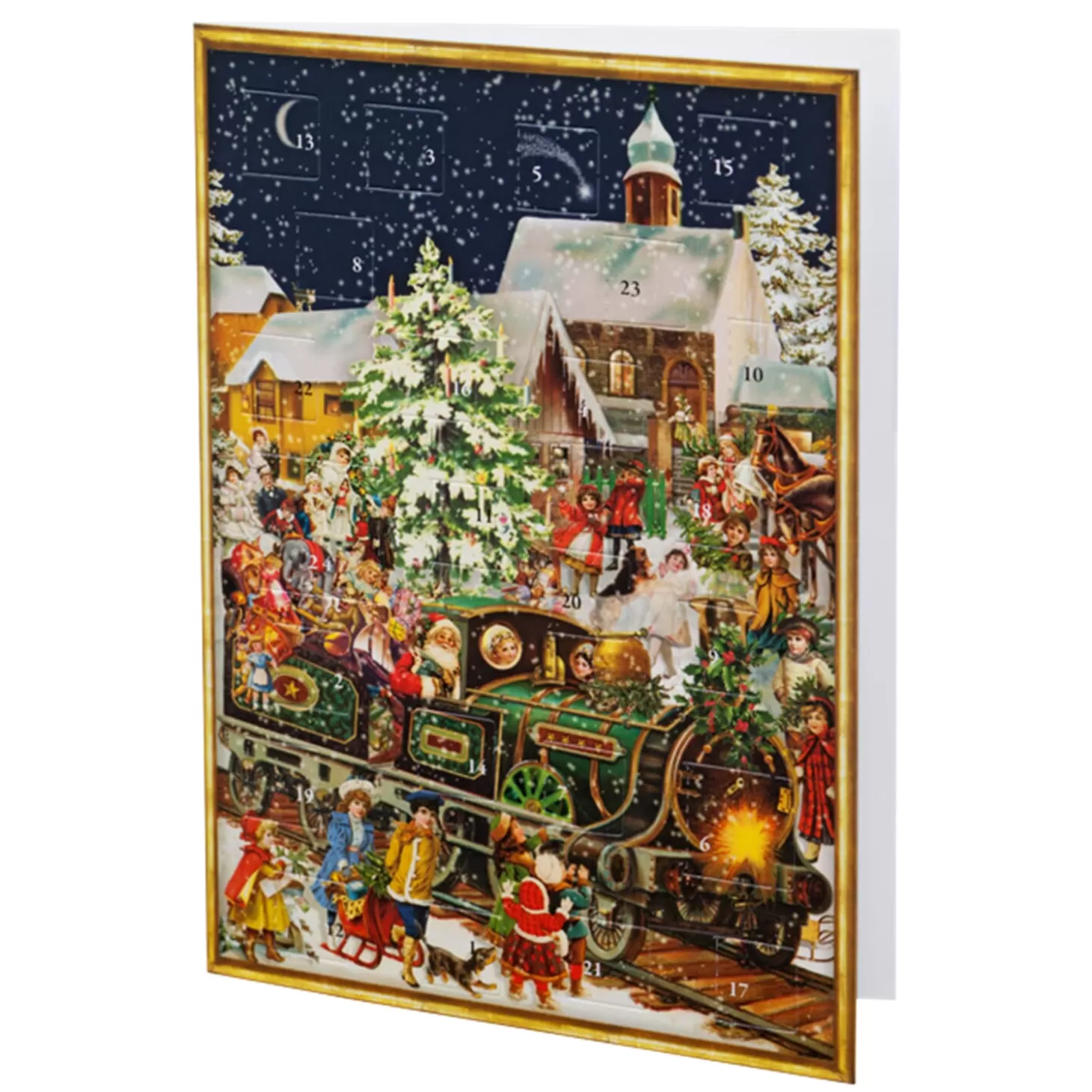 Käthe Wohlfahrt Adventskalender-Karte "Nostalgischer Weihnachtszug"