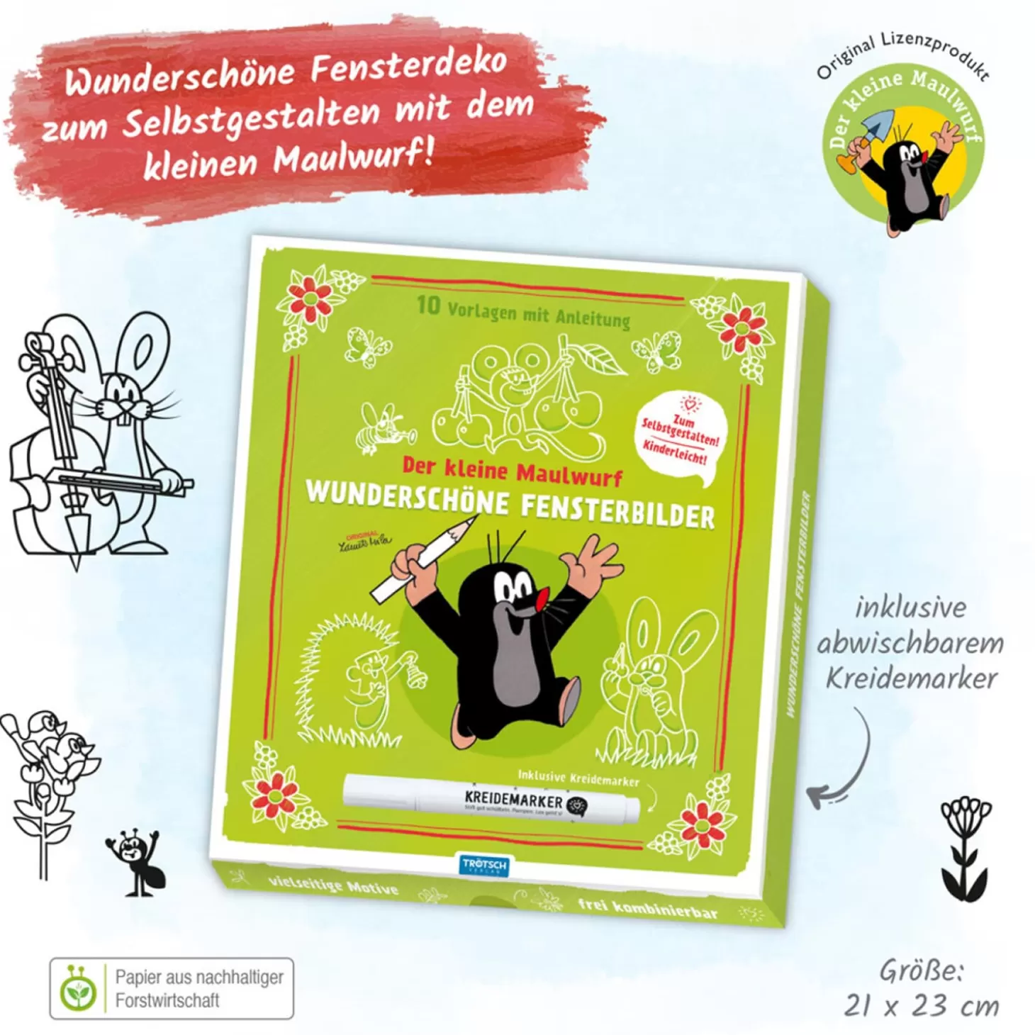 Trötsch Verlag Fensterbilder Kleiner Maulwurf