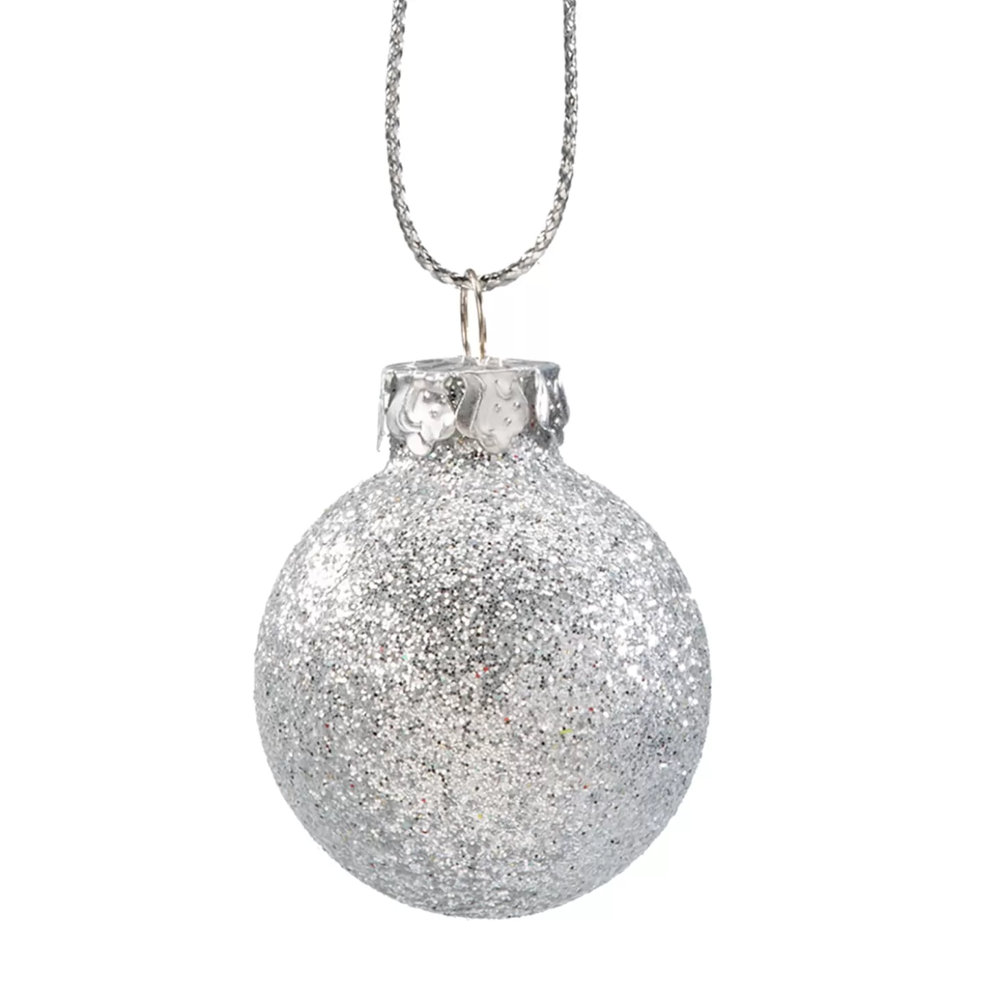 Käthe Wohlfahrt Glaskugel Silber Mit Glitzer, 3Cm