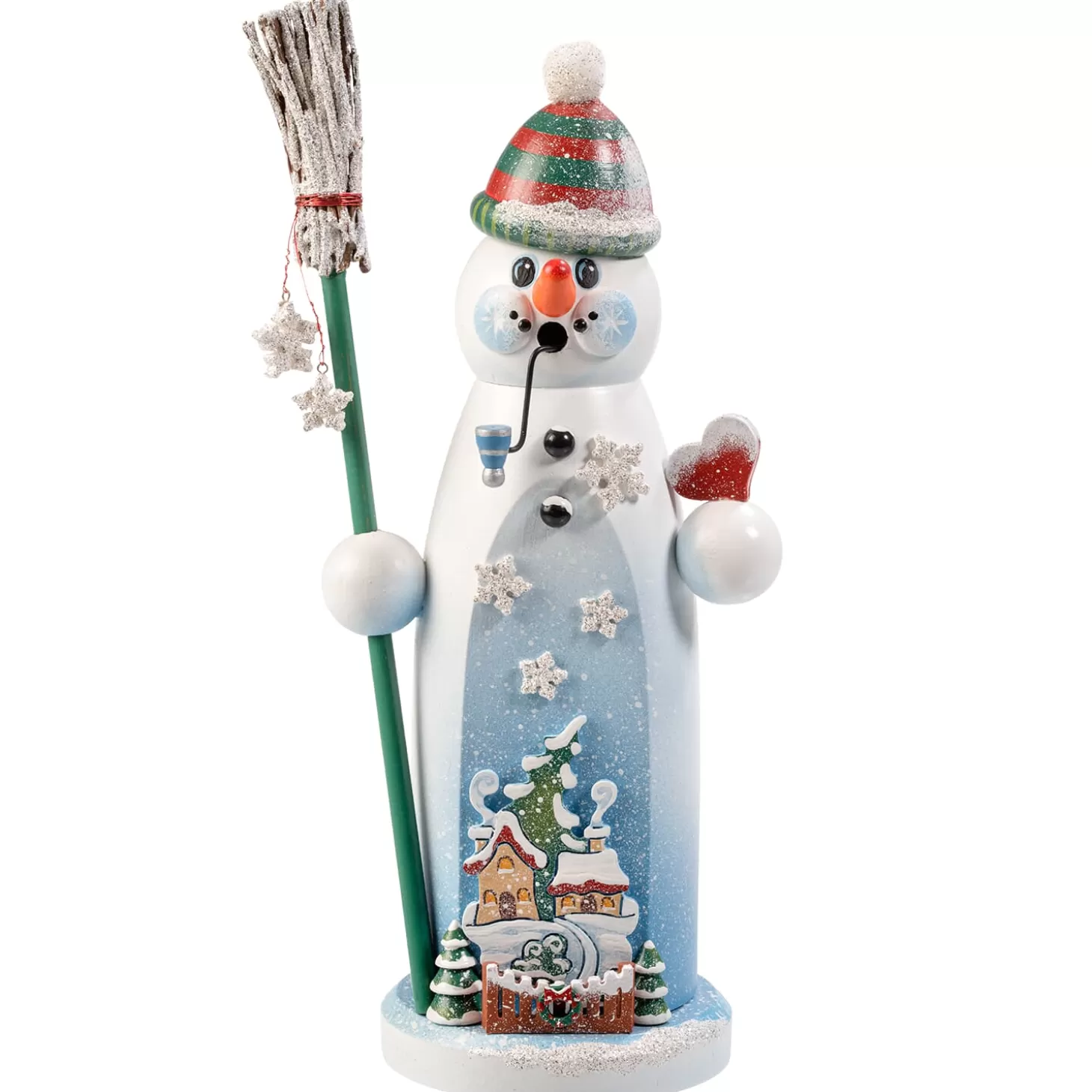 Käthes Original Holzknoddl Schneemann "Leise Rieselt Der Schnee", Rauchermannchen