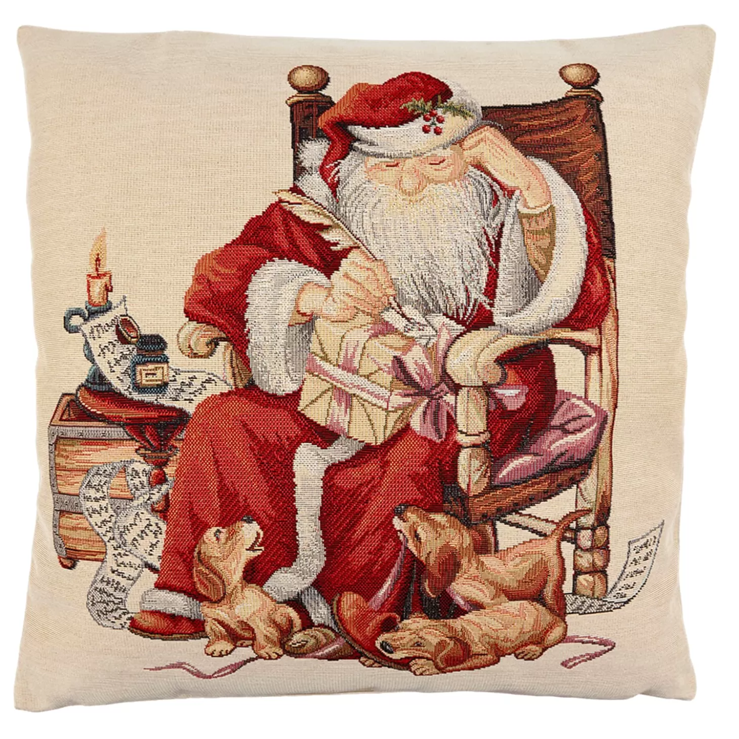 Käthe Wohlfahrt Kissenhulle "Der Weihnachtsmann Mit Wunschliste"