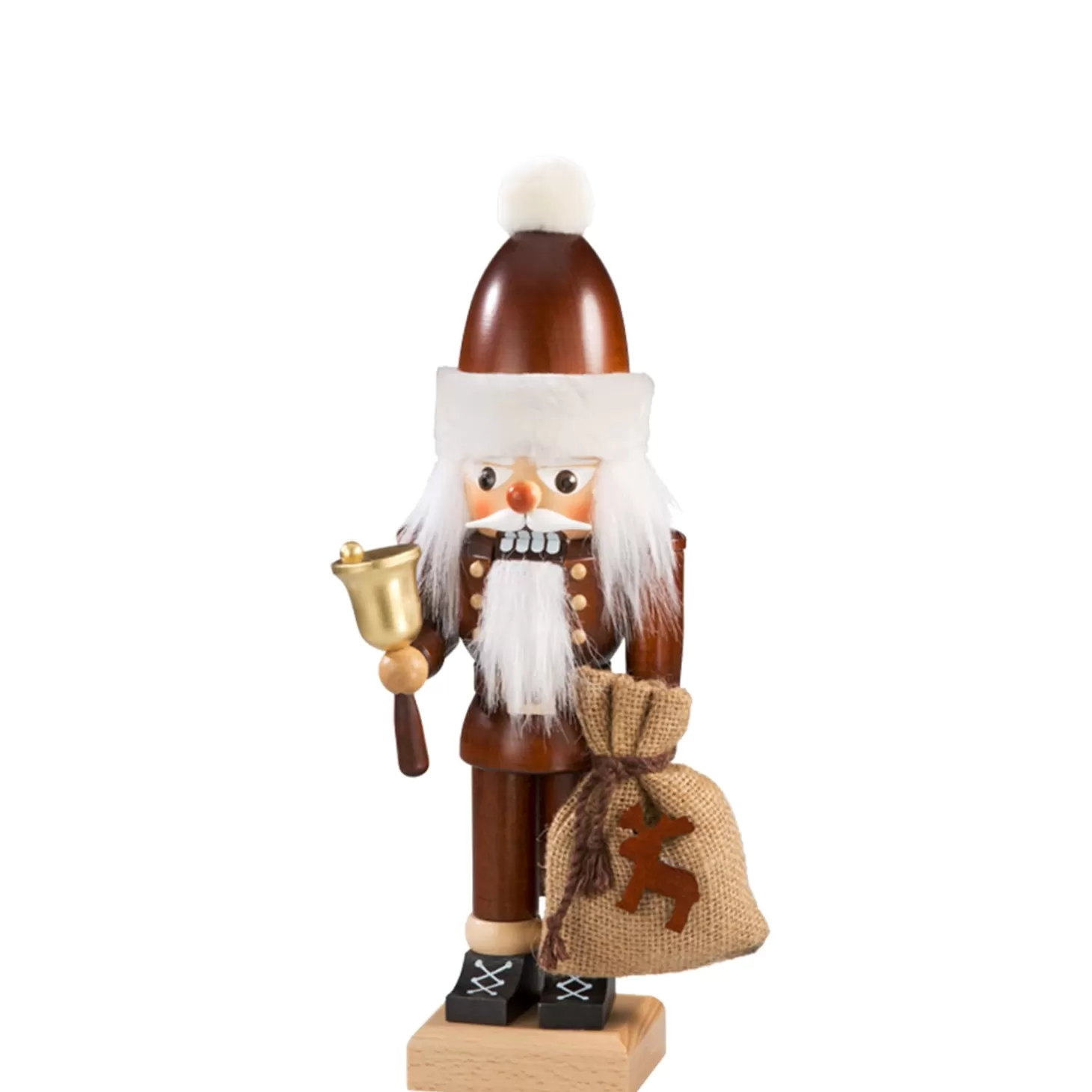 Christian ULBRICHT Nussknacker "Weihnachtsmann Mit Glocke" Natur, 30Cm