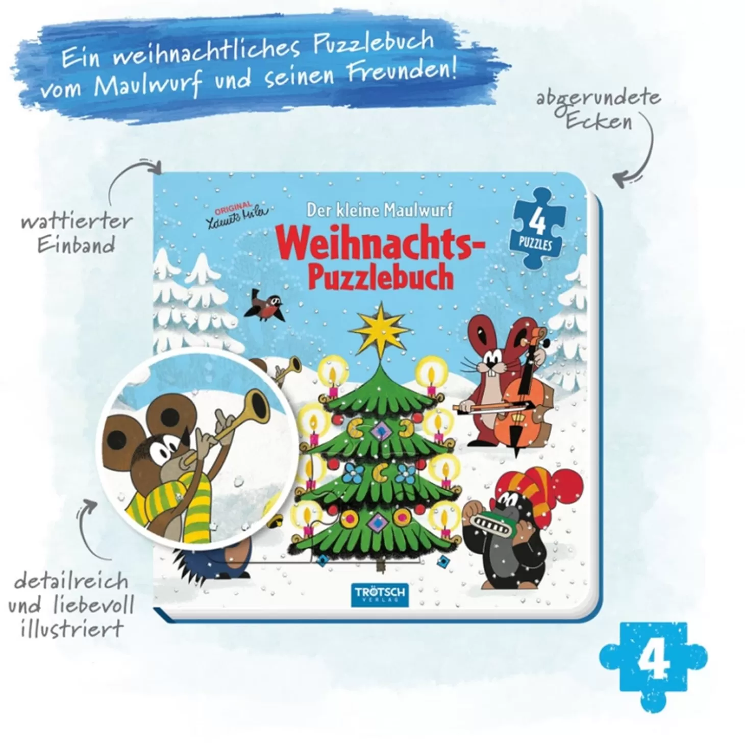 Trötsch Verlag Puzzlebuch Zu Weihnachten "Der Kleine Maulwurf"