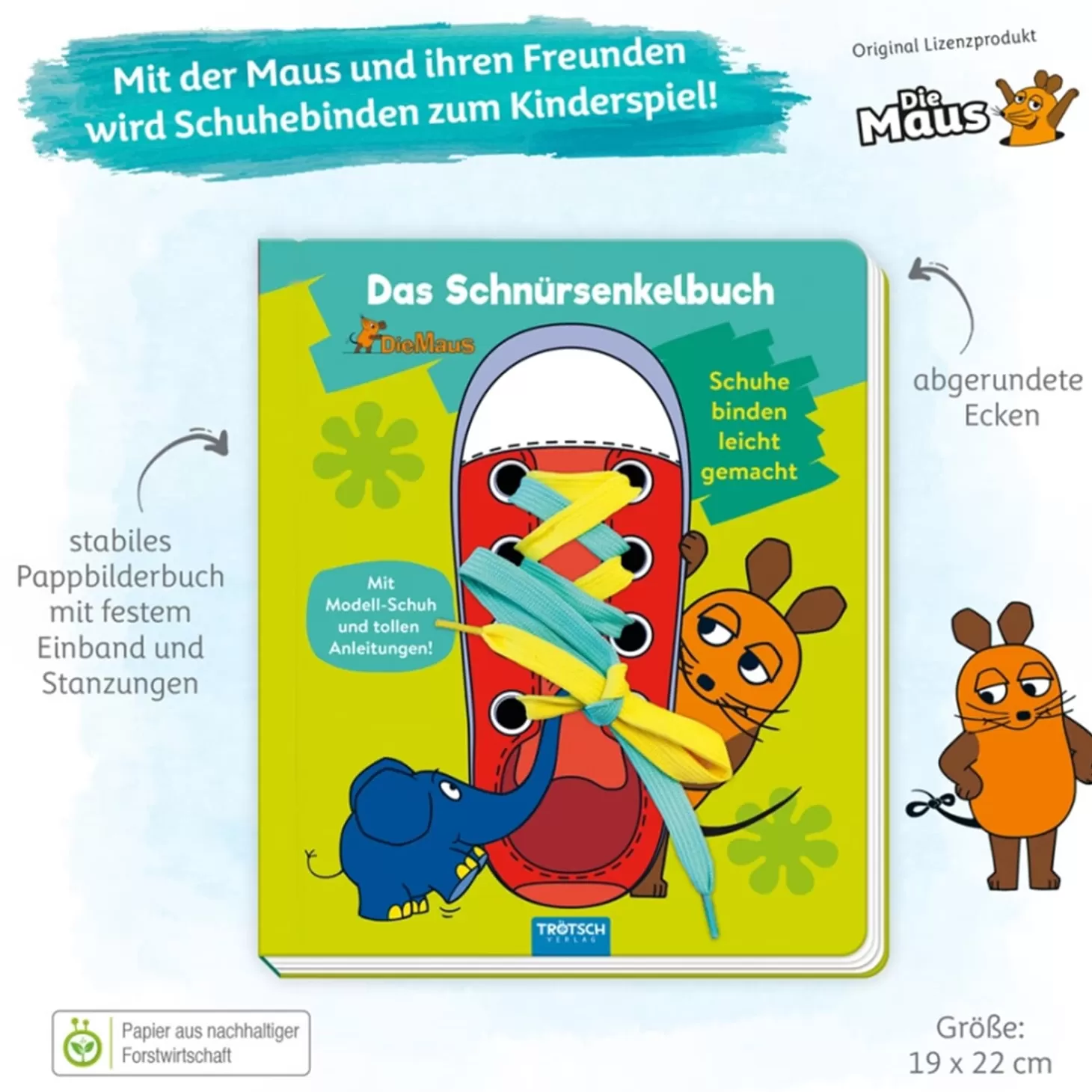 Trötsch Verlag Schnursenkel-Buch "Die Maus"