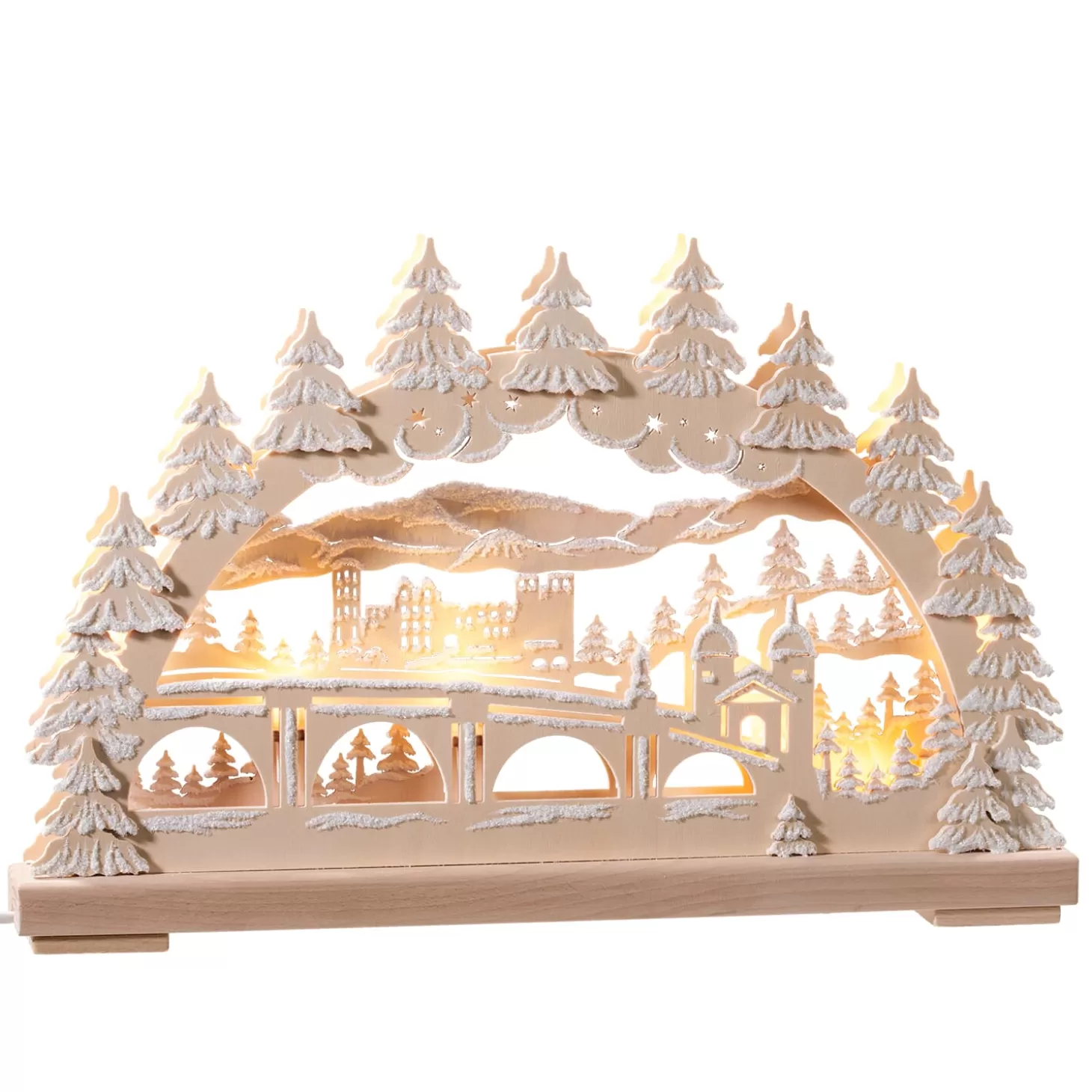 RATAGS Holzdesign Schwibbögen "Heidelberg Im Winter", 115 V