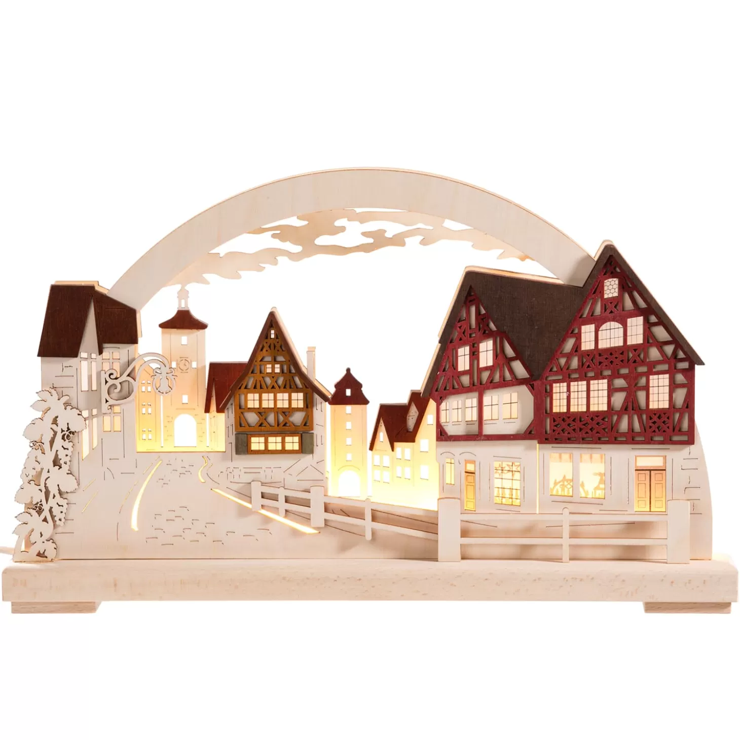 RATAGS Holzdesign Schwibbögen "Rothenburg Plonlein", 115 V Mit Usb A-Anschluss