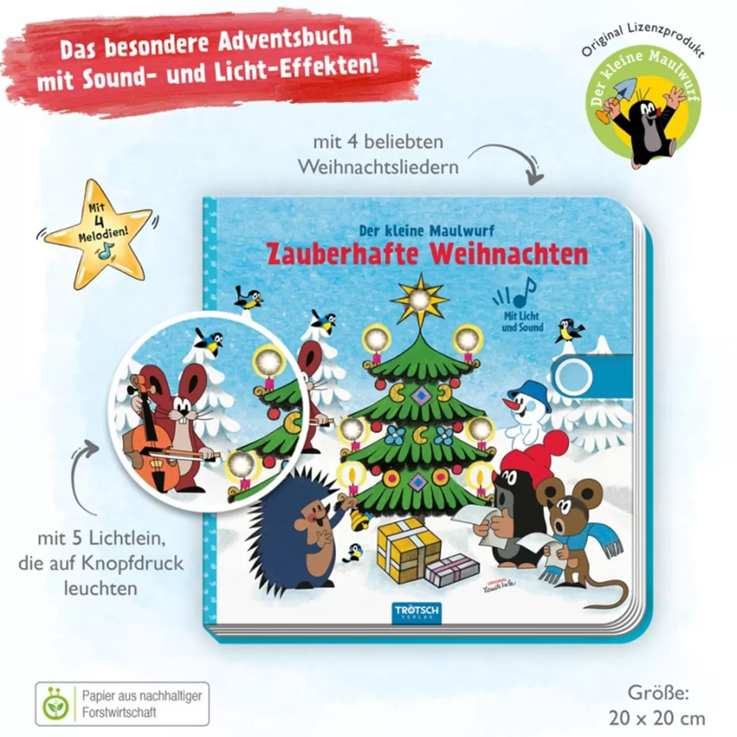 Trötsch Verlag Weihnachts-Soundbuch "Der Kleine Maulwurf"